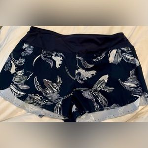 Athleta dark blue and white workout shorts M